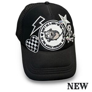 NEW TRUCKER HAT - EMBELLISHED WITH PATCHES, BLING EMBELLISHMENTS  - 🧢✨